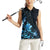 Matariki New Zealand Women Sleeveless Polo Shirt Maori Pattern Blue Galaxy