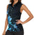 Matariki New Zealand Women Sleeveless Polo Shirt Maori Pattern Blue Galaxy