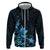 Matariki New Zealand Zip Hoodie Maori Pattern Blue Galaxy