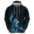 Matariki New Zealand Zip Hoodie Maori Pattern Blue Galaxy