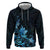 Matariki New Zealand Zip Hoodie Maori Pattern Blue Galaxy