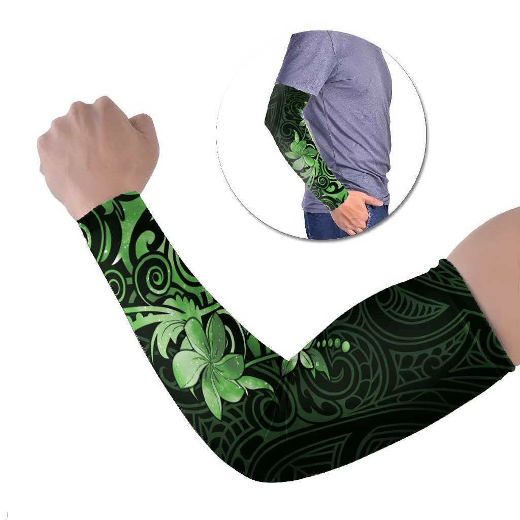 Matariki New Zealand Arm Sleeves Maori Pattern Green Galaxy LT05 Set of 2 Green - Polynesian Pride