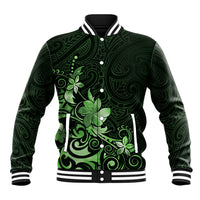 Matariki New Zealand Baseball Jacket Maori Pattern Green Galaxy LT05 Unisex Green - Polynesian Pride