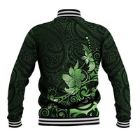 Matariki New Zealand Baseball Jacket Maori Pattern Green Galaxy LT05 - Polynesian Pride