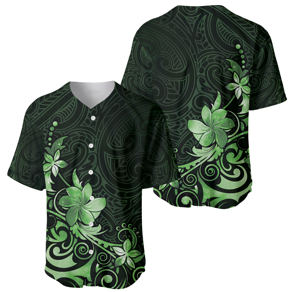 Matariki New Zealand Baseball Jersey Maori Pattern Green Galaxy LT05 - Polynesian Pride