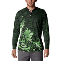Matariki New Zealand Button Sweatshirt Maori Pattern Green Galaxy LT05 - Polynesian Pride