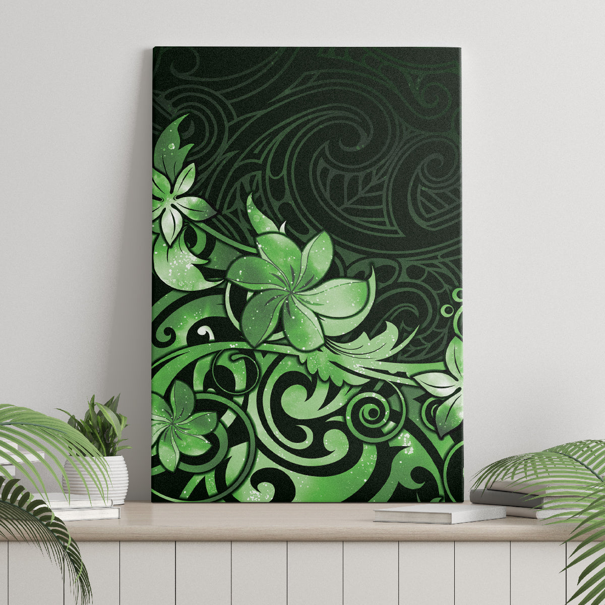 Matariki New Zealand Canvas Wall Art Maori Pattern Green Galaxy LT05 - Polynesian Pride