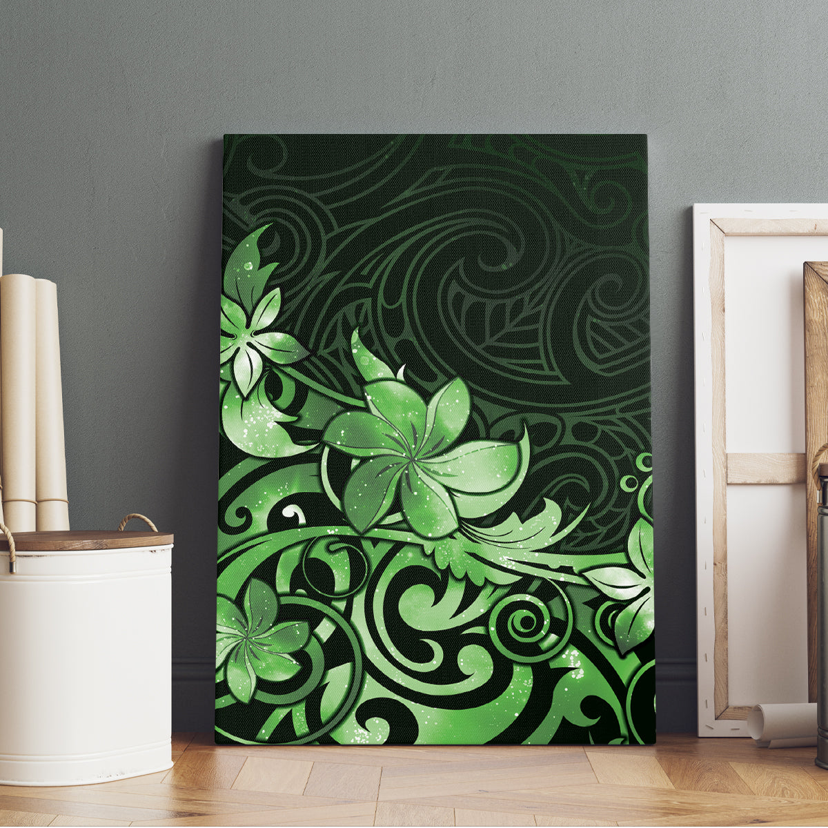 Matariki New Zealand Canvas Wall Art Maori Pattern Green Galaxy LT05 - Polynesian Pride