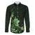 Matariki New Zealand Family Matching Off The Shoulder Long Sleeve Dress and Hawaiian Shirt Maori Pattern Green Galaxy