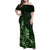 Matariki New Zealand Family Matching Off Shoulder Maxi Dress and Hawaiian Shirt Maori Pattern Green Galaxy