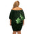 Matariki New Zealand Family Matching Off Shoulder Short Dress and Hawaiian Shirt Maori Pattern Green Galaxy