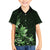 Matariki New Zealand Family Matching Off Shoulder Short Dress and Hawaiian Shirt Maori Pattern Green Galaxy