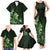 Matariki New Zealand Family Matching Tank Maxi Dress and Hawaiian Shirt Maori Pattern Green Galaxy