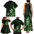 Matariki New Zealand Family Matching Tank Maxi Dress and Hawaiian Shirt Maori Pattern Green Galaxy