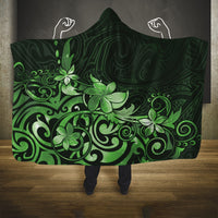 Matariki New Zealand Hooded Blanket Maori Pattern Green Galaxy LT05 One Size Green - Polynesian Pride