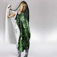 Matariki New Zealand Hooded Blanket Maori Pattern Green Galaxy LT05 - Polynesian Pride