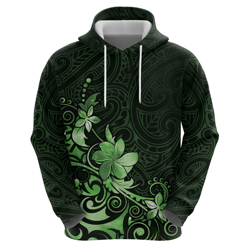 Matariki New Zealand Hoodie Maori Pattern Green Galaxy LT05 - Polynesian Pride