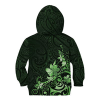 Matariki New Zealand Kid Hoodie Maori Pattern Green Galaxy LT05 - Polynesian Pride