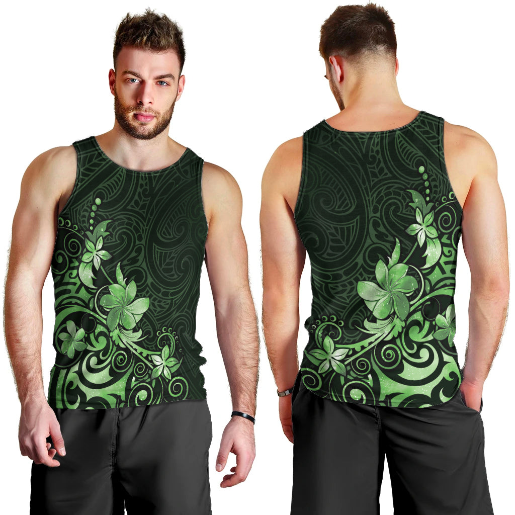 Matariki New Zealand Men Tank Top Maori Pattern Green Galaxy LT05 - Polynesian Pride