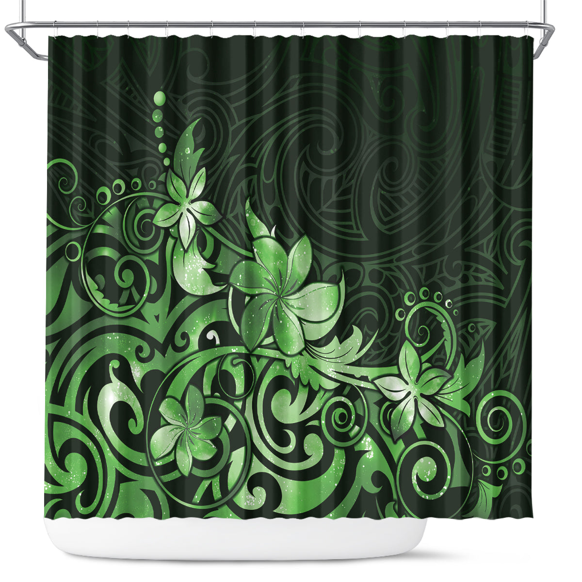 Matariki New Zealand Shower Curtain Maori Pattern Green Galaxy LT05 Green - Polynesian Pride