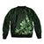 Matariki New Zealand Sleeve Zip Bomber Jacket Maori Pattern Green Galaxy