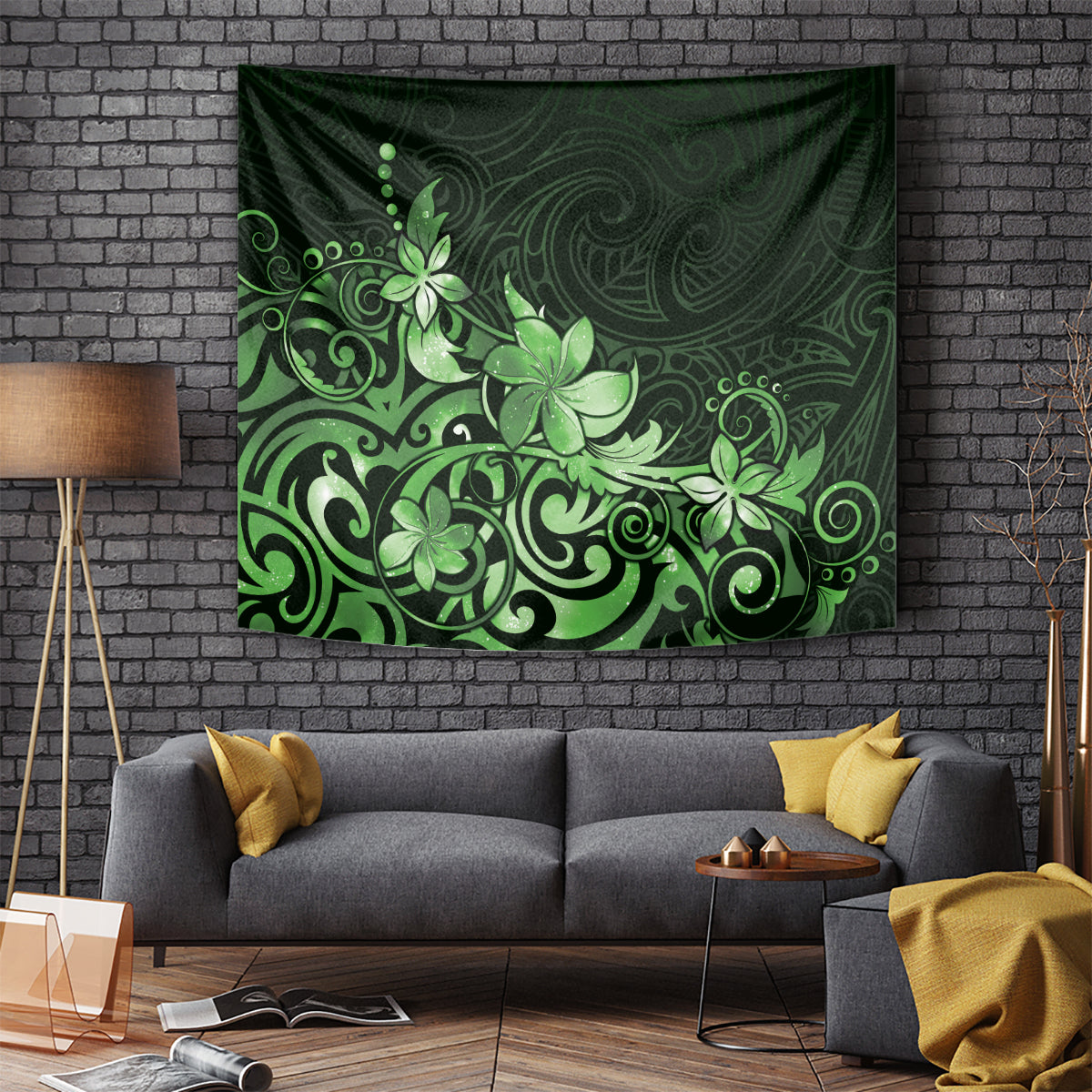 Matariki New Zealand Tapestry Maori Pattern Green Galaxy LT05 - Polynesian Pride
