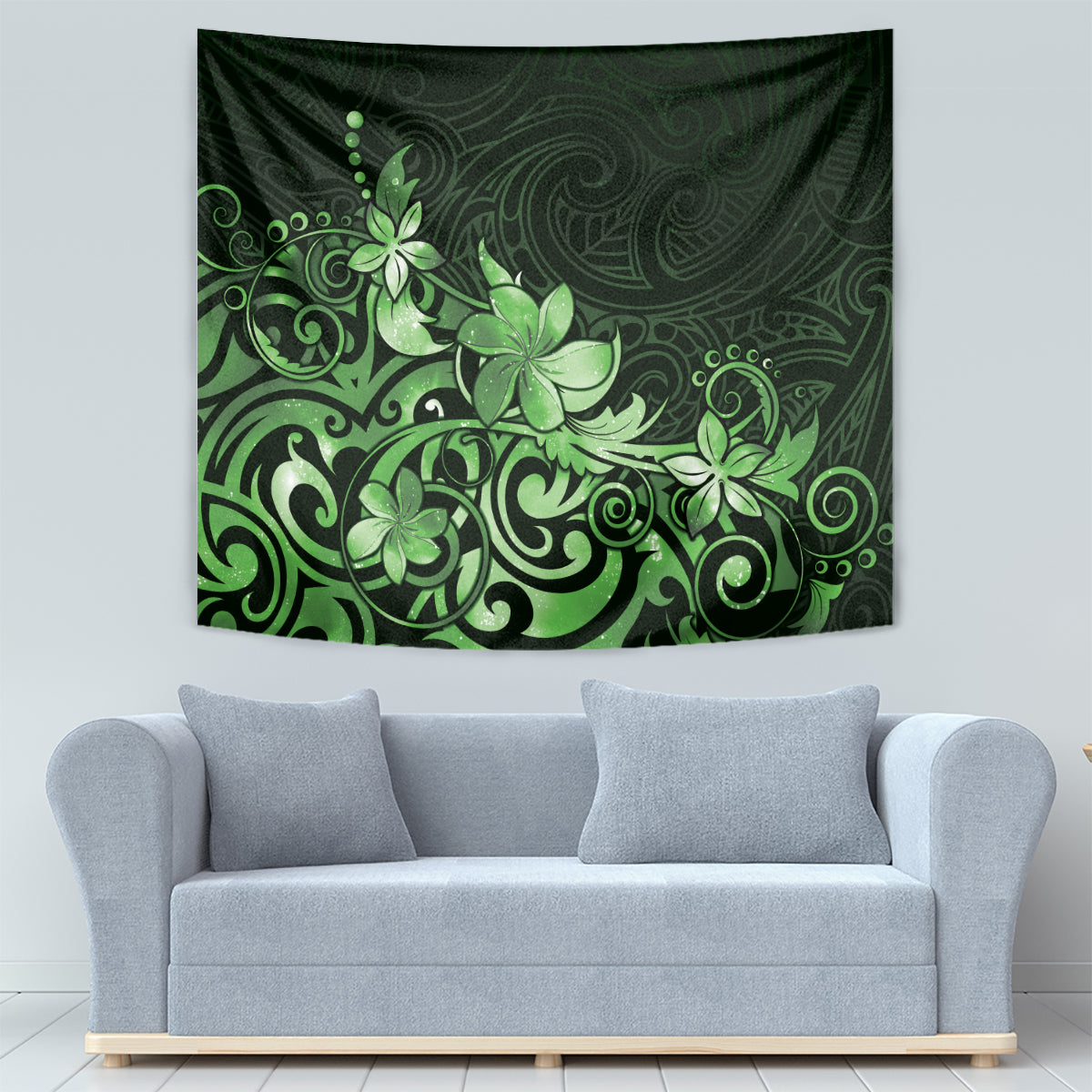 Matariki New Zealand Tapestry Maori Pattern Green Galaxy LT05 - Polynesian Pride