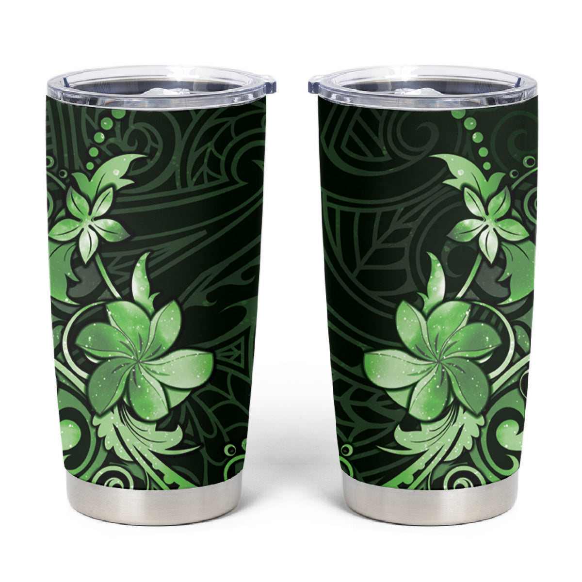 Matariki New Zealand Tumbler Cup Maori Pattern Green Galaxy