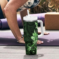 Matariki New Zealand Tumbler With Handle Maori Pattern Green Galaxy LT05 - Polynesian Pride