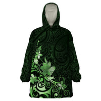 Matariki New Zealand Wearable Blanket Hoodie - Maori Pattern Green Galaxy LT05 One Size Green - Polynesian Pride
