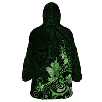 Matariki New Zealand Wearable Blanket Hoodie - Maori Pattern Green Galaxy LT05 - Polynesian Pride