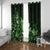 Matariki New Zealand Window Curtain Maori Pattern Green Galaxy