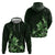 Matariki New Zealand Zip Hoodie Maori Pattern Green Galaxy