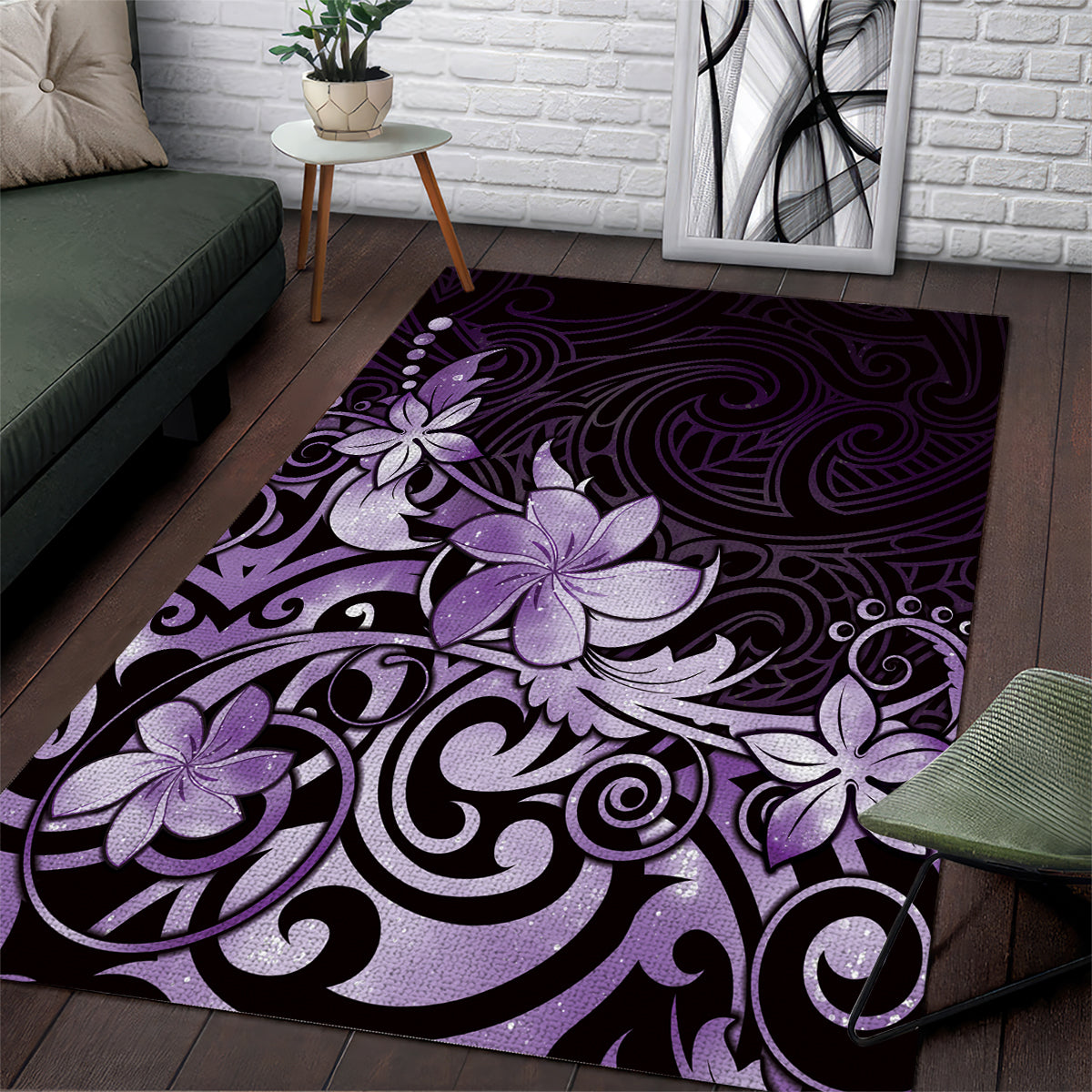 Matariki New Zealand Area Rug Maori Pattern Purple Galaxy