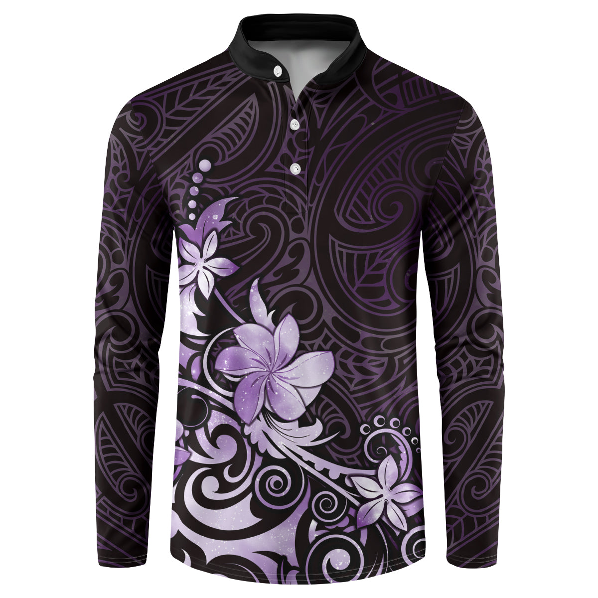 Matariki New Zealand Button Sweatshirt Maori Pattern Purple Galaxy LT05 Purple - Polynesian Pride