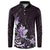 Matariki New Zealand Button Sweatshirt Maori Pattern Purple Galaxy