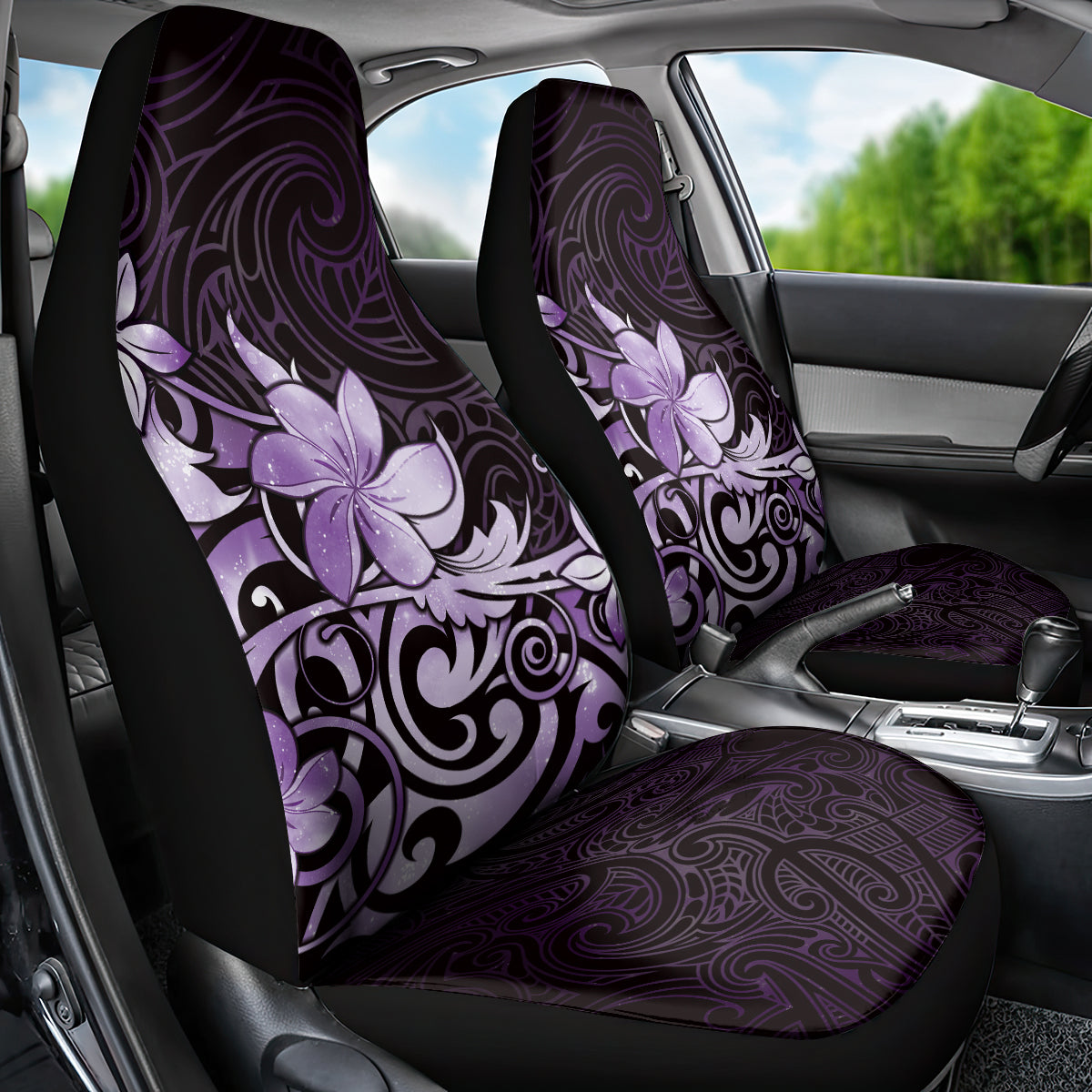 Matariki New Zealand Car Seat Cover Maori Pattern Purple Galaxy LT05 - Polynesian Pride