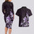 Matariki New Zealand Couples Matching Long Sleeve Bodycon Dress and Hawaiian Shirt Maori Pattern Purple Galaxy