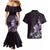 Matariki New Zealand Couples Matching Mermaid Dress and Hawaiian Shirt Maori Pattern Purple Galaxy