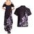 Matariki New Zealand Couples Matching Summer Maxi Dress and Hawaiian Shirt Maori Pattern Purple Galaxy