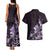 Matariki New Zealand Couples Matching Tank Maxi Dress and Hawaiian Shirt Maori Pattern Purple Galaxy