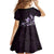 Matariki New Zealand Family Matching Off The Shoulder Long Sleeve Dress and Hawaiian Shirt Maori Pattern Purple Galaxy