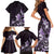 Matariki New Zealand Family Matching Short Sleeve Bodycon Dress and Hawaiian Shirt Maori Pattern Purple Galaxy