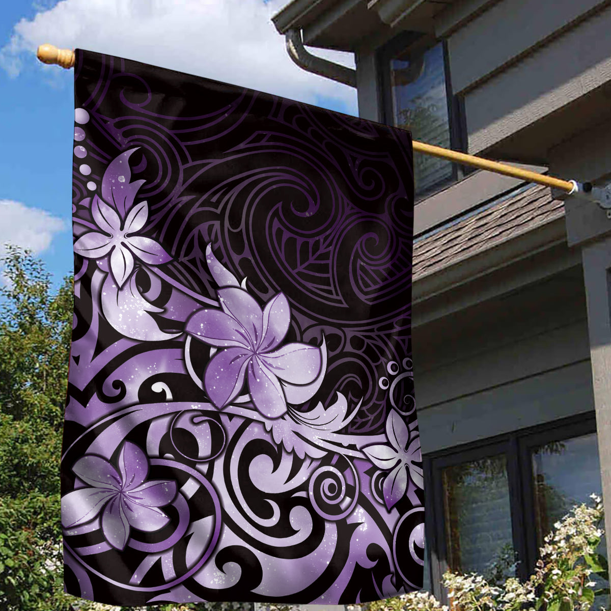 Matariki New Zealand Garden Flag Maori Pattern Purple Galaxy LT05 - Polynesian Pride