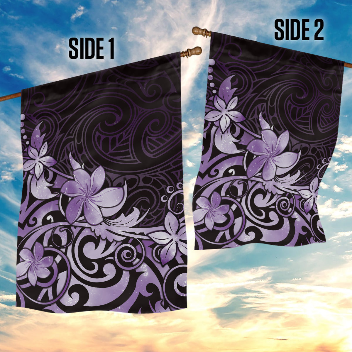 Matariki New Zealand Garden Flag Maori Pattern Purple Galaxy LT05 - Polynesian Pride