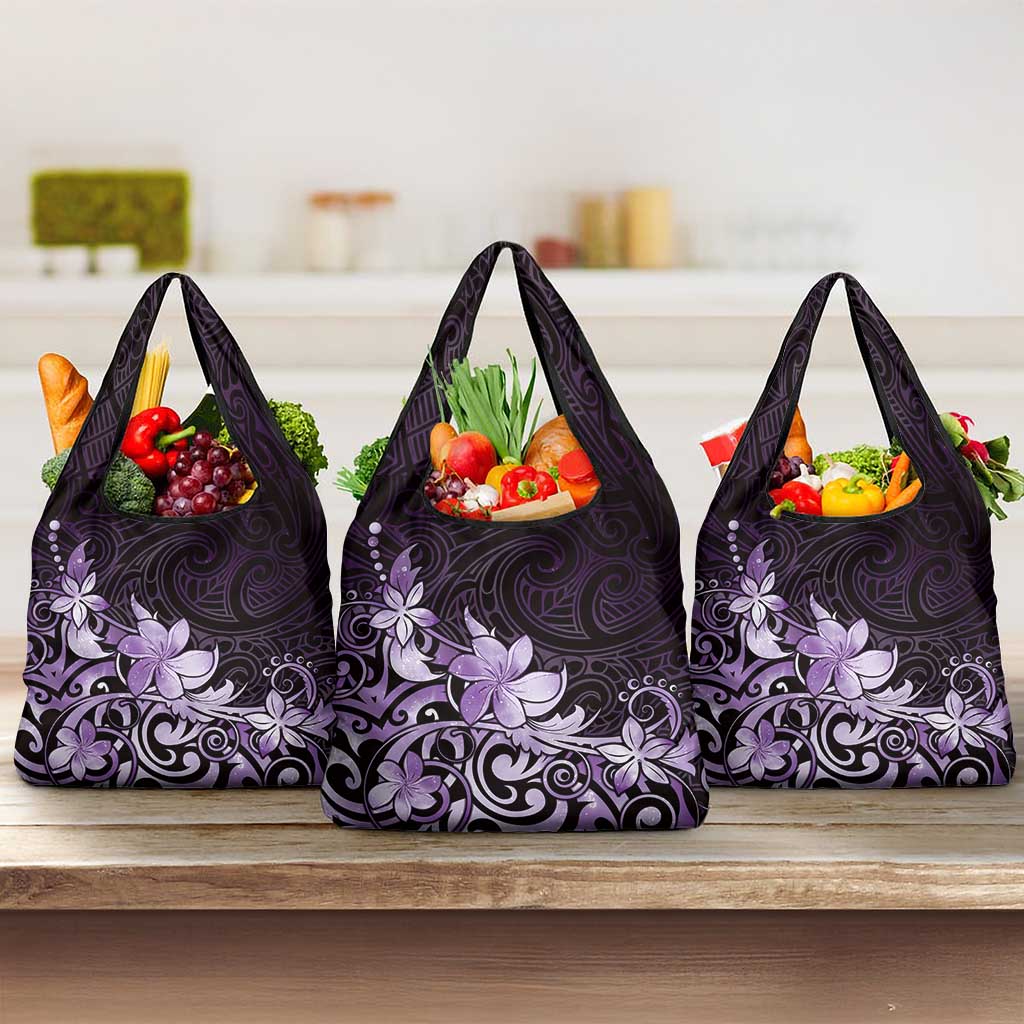 Matariki New Zealand Grocery Bag Maori Pattern Purple Galaxy LT05 3-pack One Size Purple - Polynesian Pride