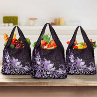Matariki New Zealand Grocery Bag Maori Pattern Purple Galaxy LT05 3-pack One Size Purple - Polynesian Pride