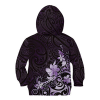 Matariki New Zealand Kid Hoodie Maori Pattern Purple Galaxy LT05 - Polynesian Pride