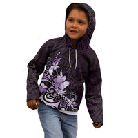 Matariki New Zealand Kid Hoodie Maori Pattern Purple Galaxy LT05 - Polynesian Pride