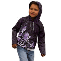 Matariki New Zealand Kid Hoodie Maori Pattern Purple Galaxy LT05 - Polynesian Pride